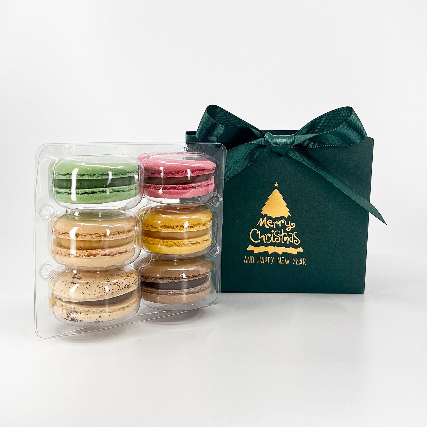 Handmade Macaron Christmas Box - 6 Count French Macaron by WoooW