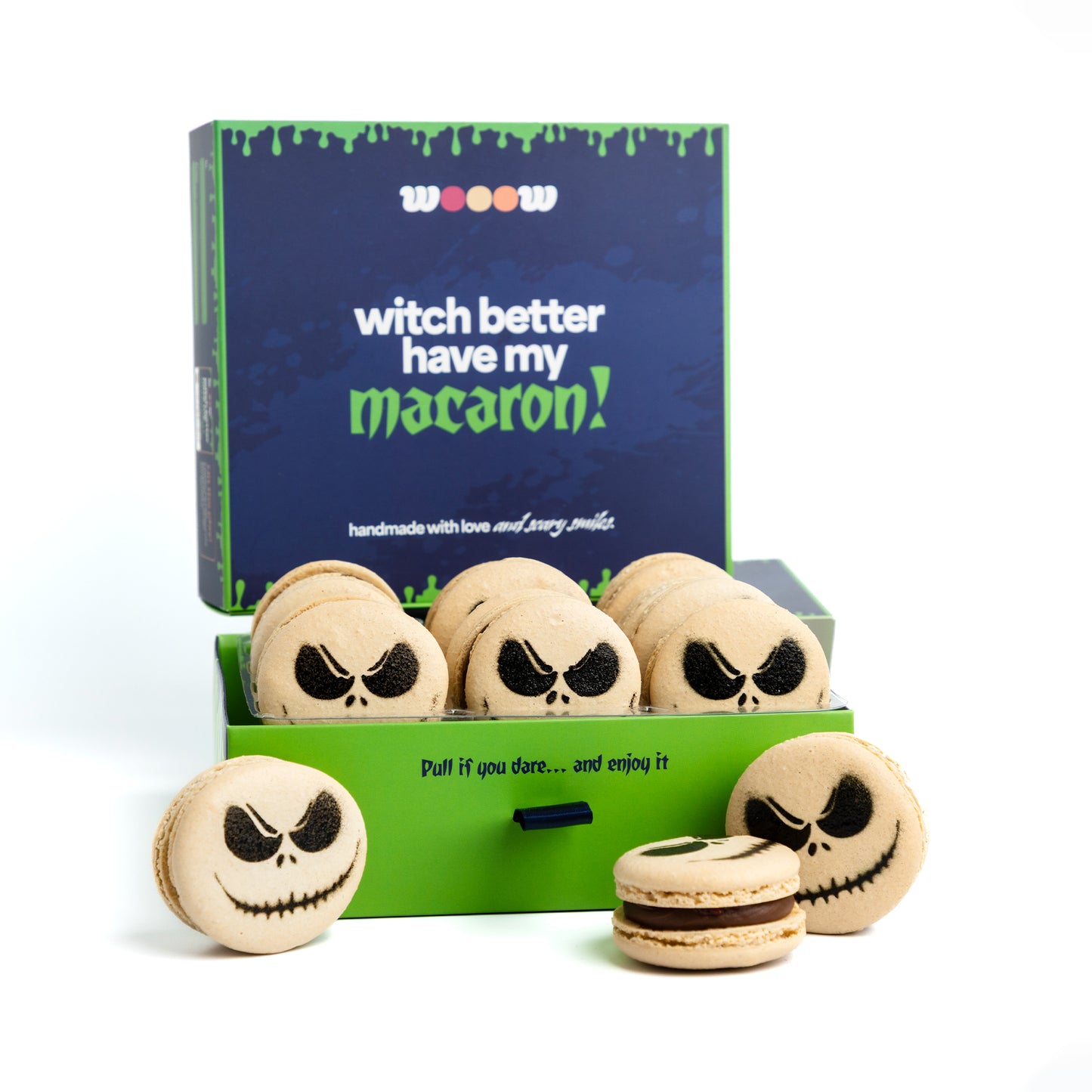 Halloween Macarons Gift Box – Limited Edition Spooky Shapes & Flavors