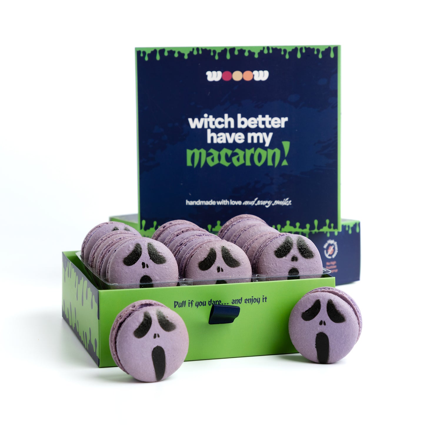 Halloween Macarons Gift Box – Limited Edition Spooky Shapes & Flavors