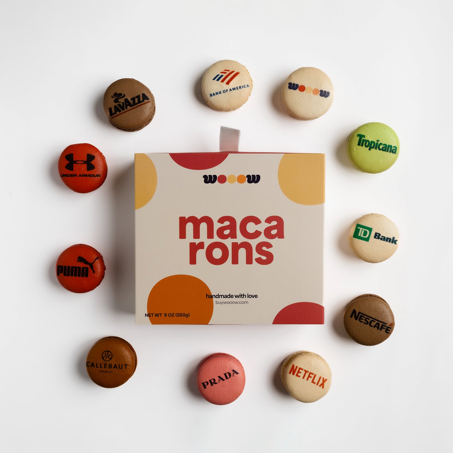 Handmade Personalized Printed Macarons – Custom Photo, Logo & QR Code Macarons French Macaron by WoooW