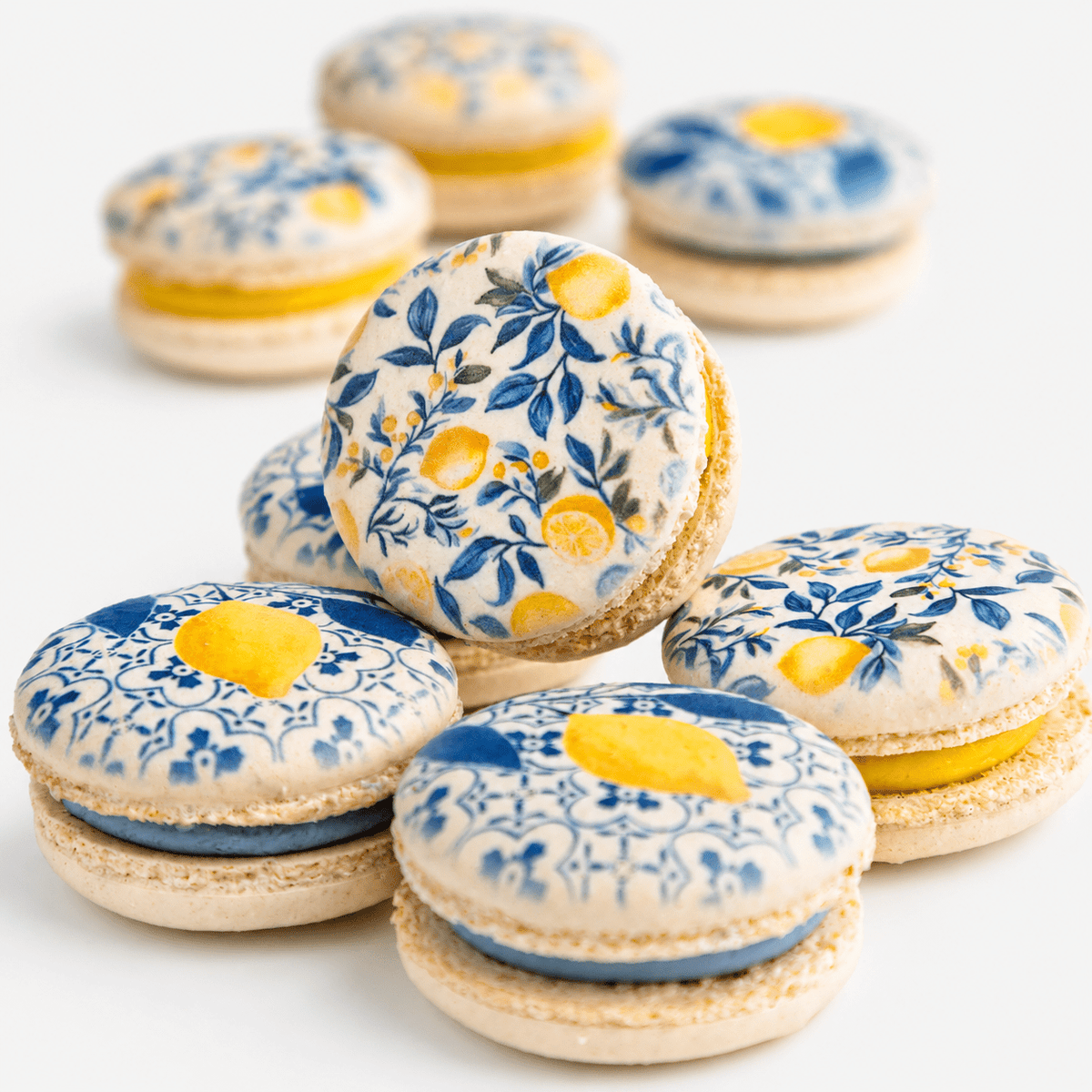 Handmade Amalfi Coast Printed Macarons French Macaron by WoooW